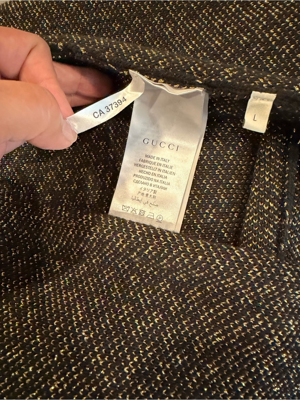 AUTHENTIC Gucci Black Sweater with Gold Logo & Trim NWOT Price negotiable - Picture 4 of 7